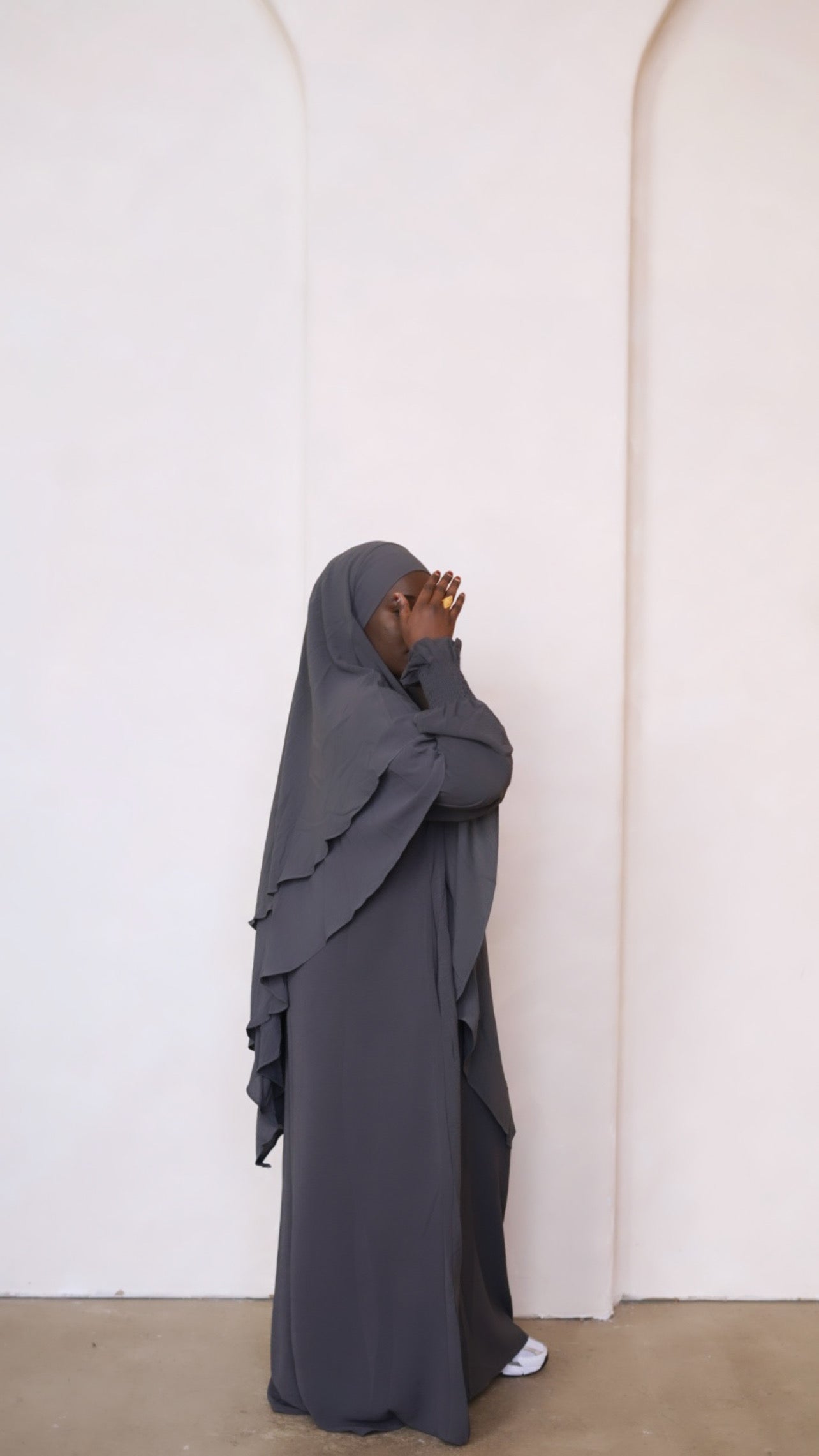 Charcoal Abaya & Khimar Set